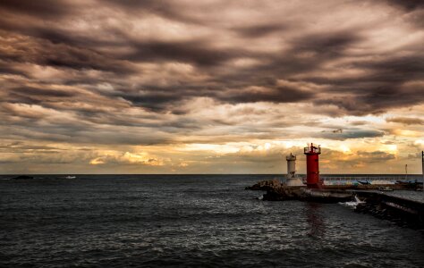 Lighthouse the evening cloud photo