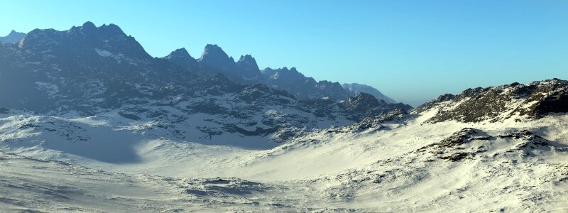Winter alpine snow landscape photo