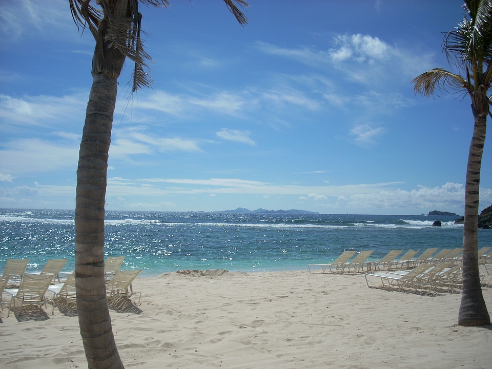 Ocean lounge chairs vacation