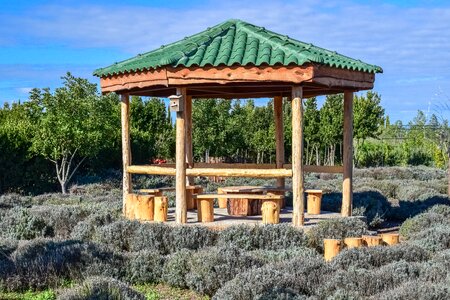 Botanical gardens and maze attraction kiosk
