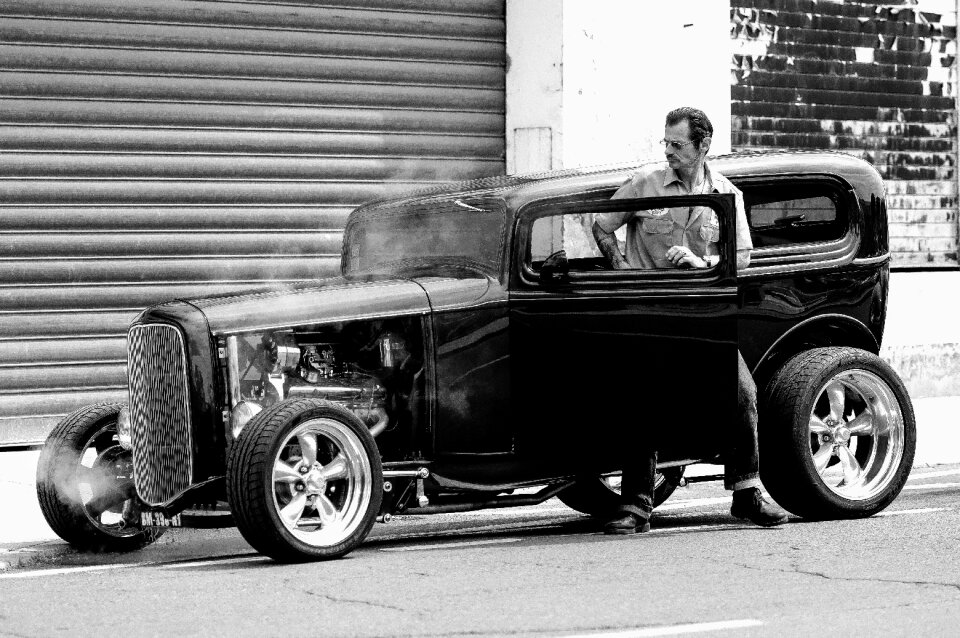 Sport automobile black and white