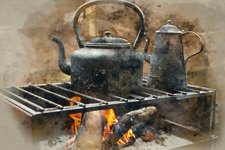 Pots cooking photo