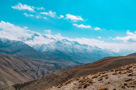 Landscape mountain blue sky