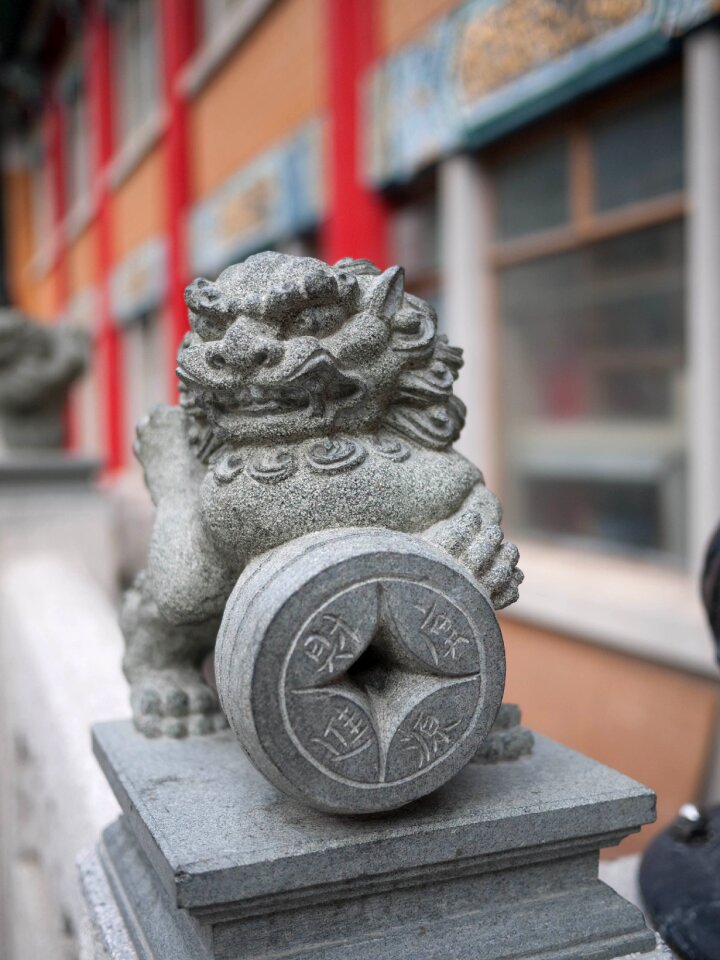 Hong kong s a r stone statues guardian dogs