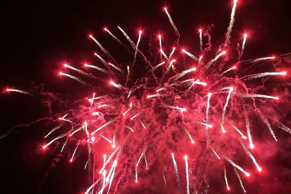 Pyrotechnics red flames