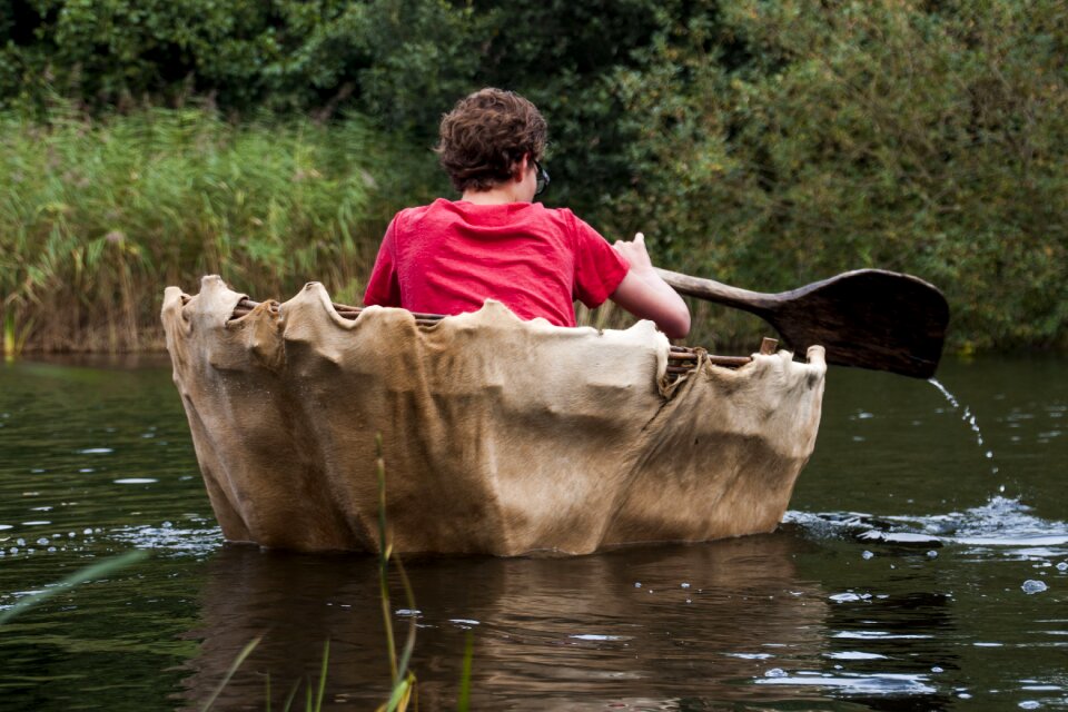 Coracle landscape children