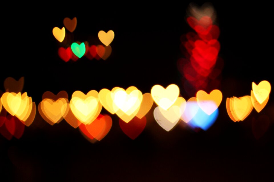 Heart bokeh lights