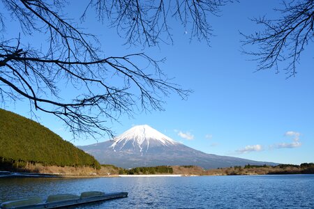 Lake tanuki mt fuji snowcap