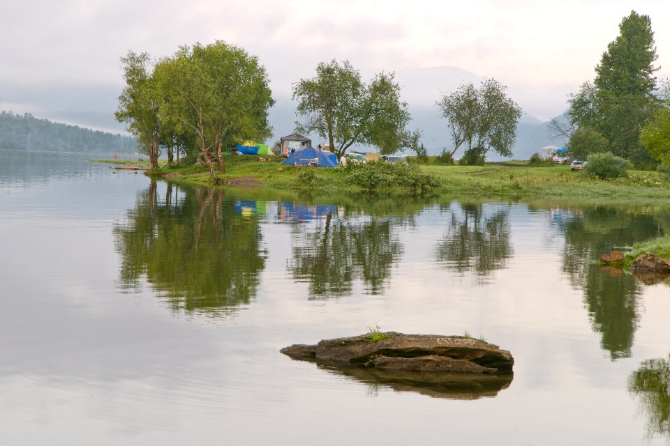 Colorful lake stone photo