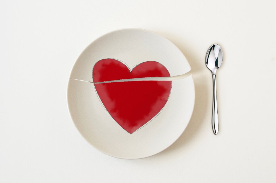 Love romantic broken plate