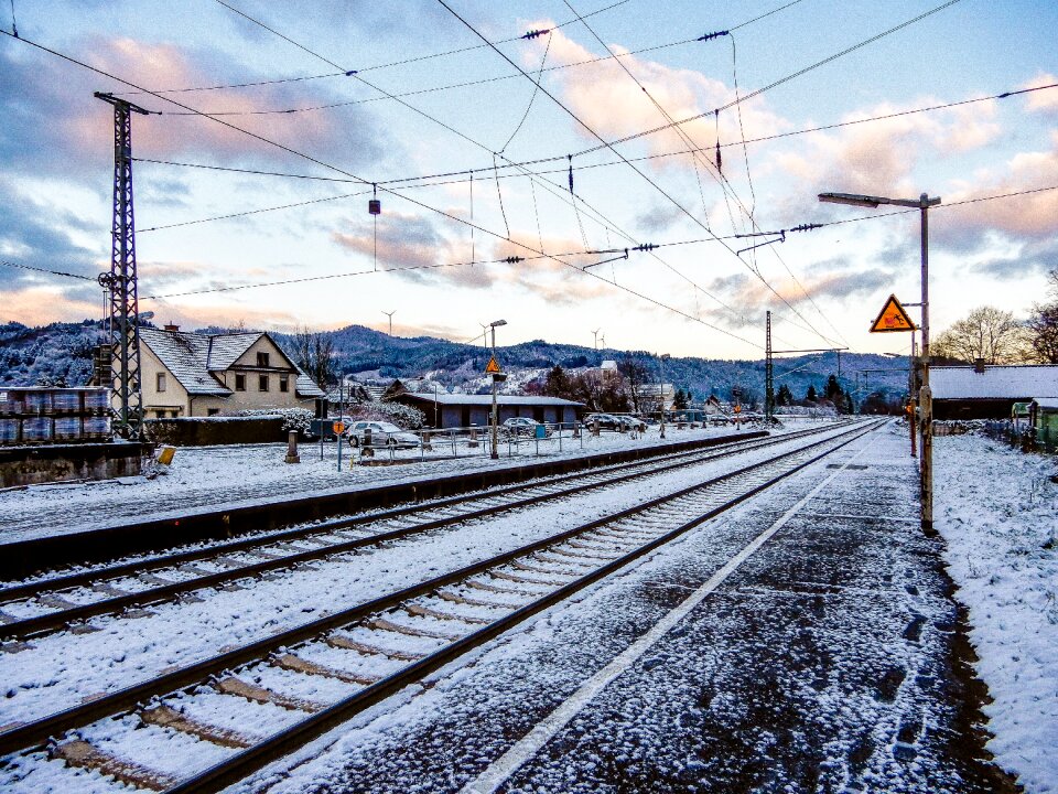 Railway line station steel