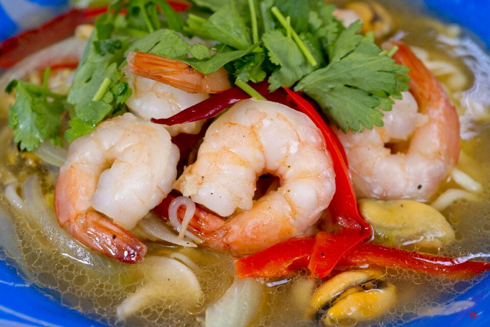 Seafood delicious red