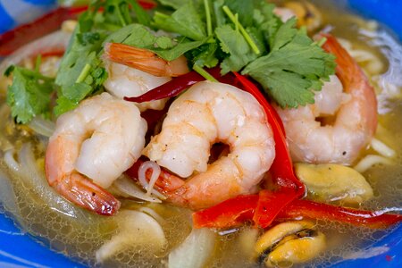 Seafood delicious red
