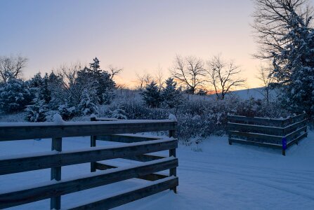 Cold wooden fence photo
