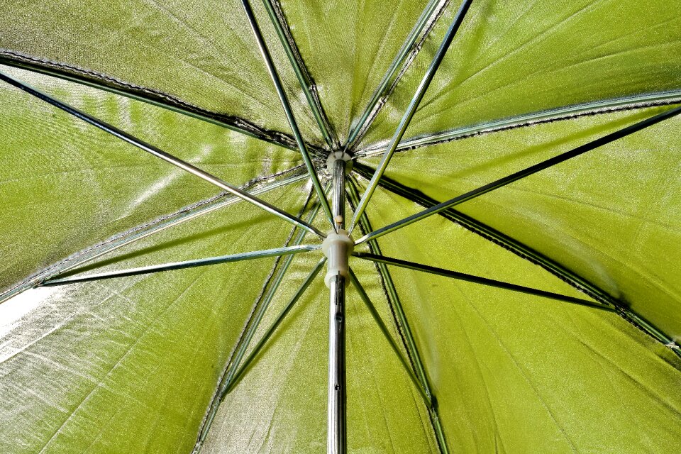 Open reflector umbrella stretched
