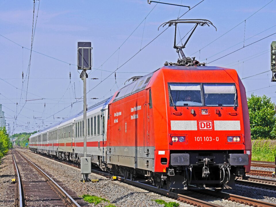 Railway rail traffic electric locomotive photo