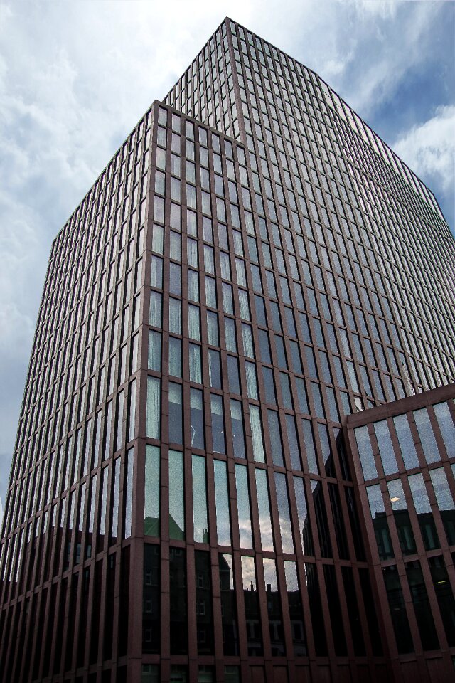 Glass facade modern city