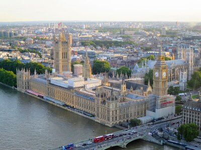 Under construction house of parliament thames photo