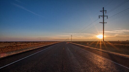 Roadway empty sun