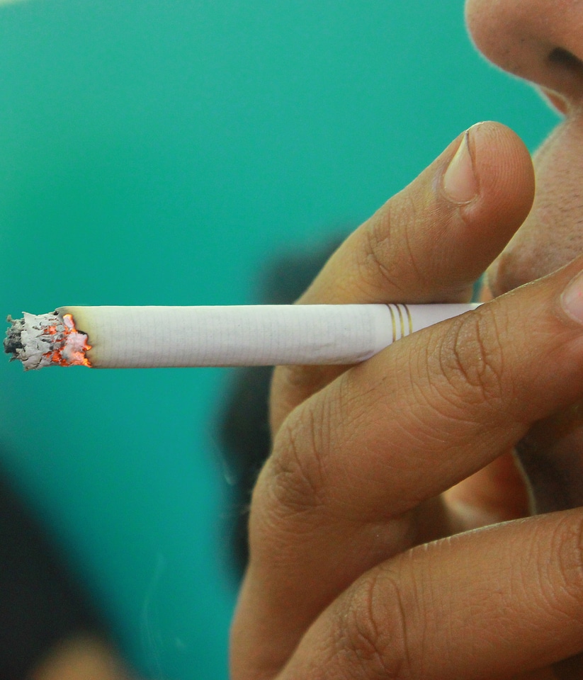 Smoke burning tobacco