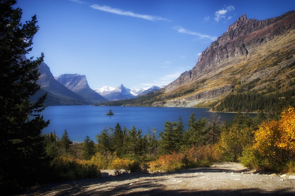 Scenic mountains valley