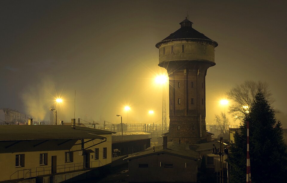 Old buildings night light