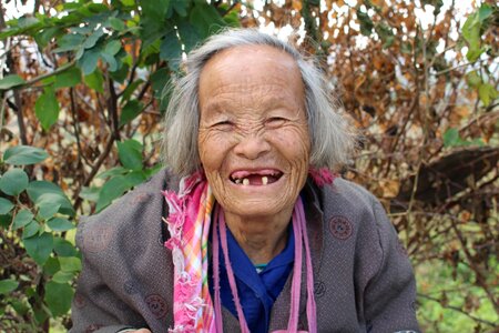 Portrait woman the old man