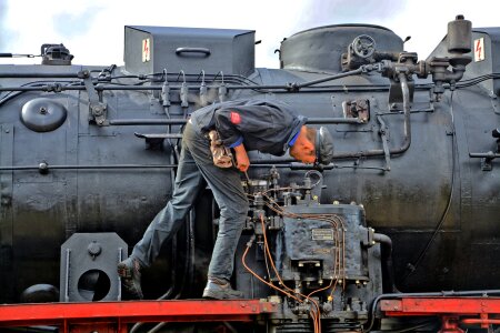 Steam locomotive train railway photo