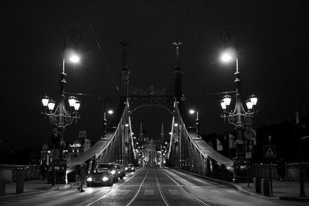 Road city illuminated photo