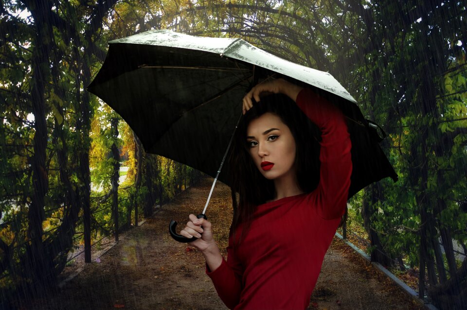 Rain woman weather