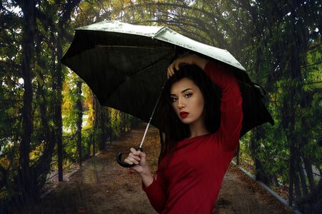 Rain woman weather photo