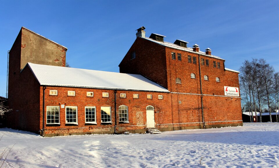 Building industrial winter day