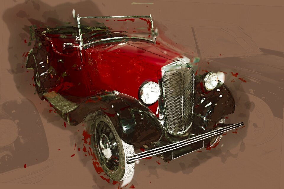 Brown red automobile