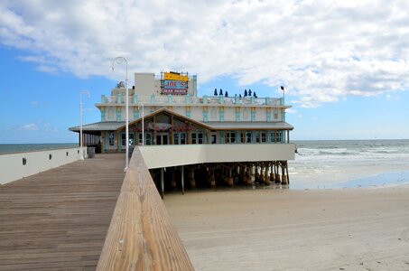 Seashore sky fishing pier