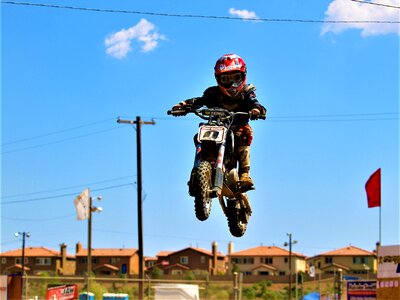 Competition catching air blue sky