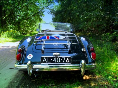 Vintage luggage rack car classic photo