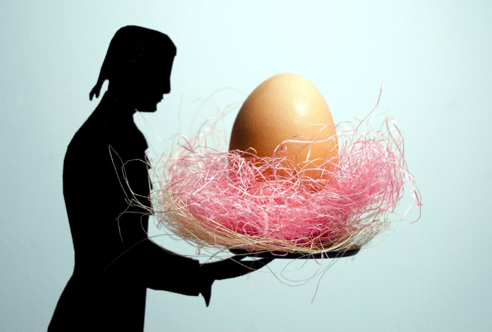 Straw basket happy easter
