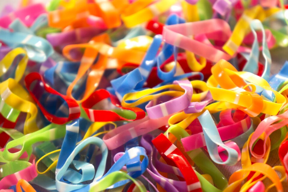 Color elastic hair ties background