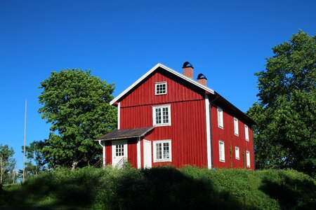 Sweden blue sky summer house