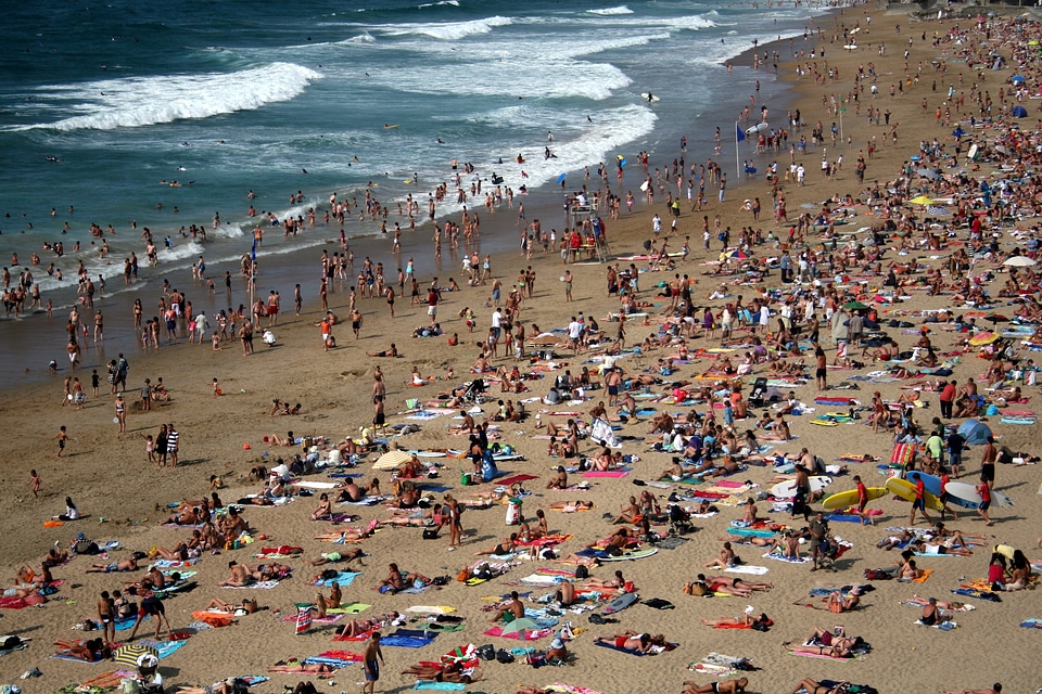 Beach crowd holiday