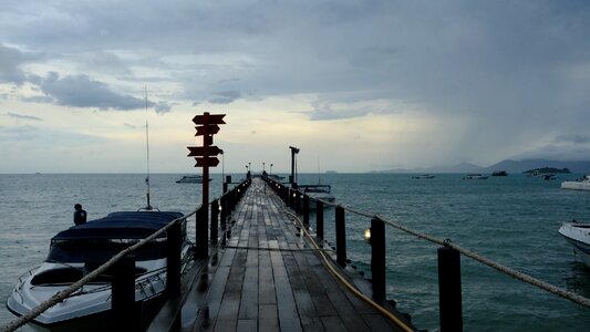 Pier sky breakwater