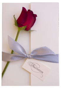 Wedding invitation love red rose photo