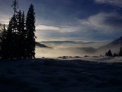 Winter dawn landscape photo