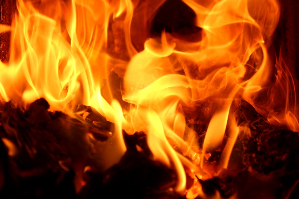 Fireplace burn light