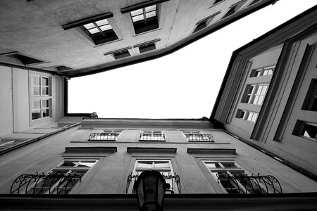 Houses windows white photo
