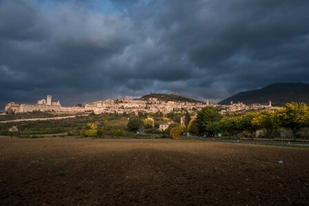 Mountain sky city photo