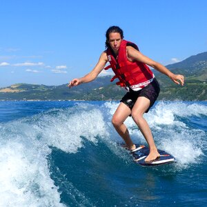 The surf wakeboarding water sport