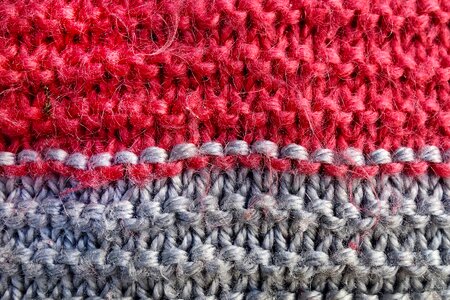 Knitting stitch woolen sample craft photo