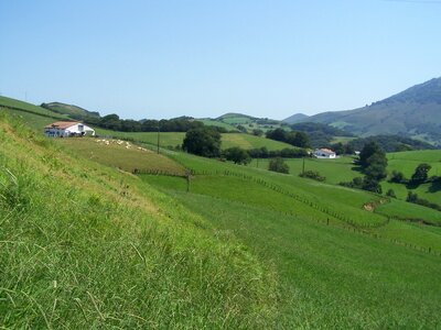 Panoramic field hill photo