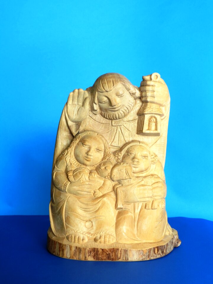 Art religious nativity scene made